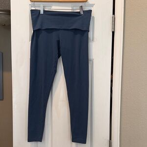 VSX Victoria's Secret 100% Cotton High-Waist Foldover Leggings in Slate Blue